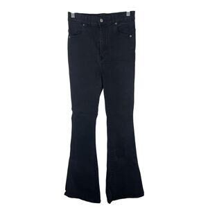 Dr Denim‎ Womens Moxy Flare Black Jeans Long Inseam 31" High Rise Stretchy